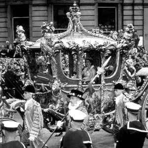 Queen Elizabeth's Coronation Procession Print 1953