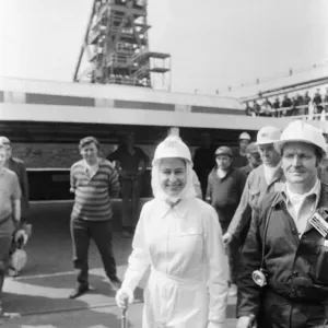 Queen Elizabeth visits visiting Silverwood Colliery, near Rotherham, South Yorkshire Queen Elizabeth visits visiting Silverwood Colliery, near Rotherham, South Yorkshire