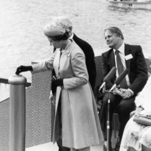 The Queen formally opens the Thames barrier. 8th May 1984