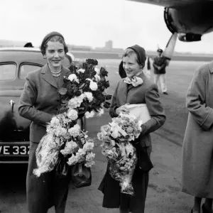 Queen Ingrid of Denmark and her daughter Princess Margrethe. 18th October 1954 Queen Ingrid of Denmark and her daughter Princess Margrethe. 18th October 1954