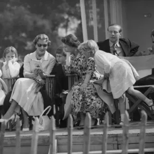 Queen Ingrid of Denmark watching Polo with The Queen, Prince Charles Queen Ingrid of Denmark watching Polo with The Queen, Prince Charles