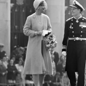 Queen Margrethe of Denmark arrives by boat at Greenwich