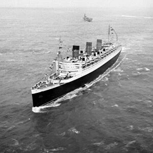 The Queen Mary October 1967. The Cunard liner Queen Mary after leaving Southampton for