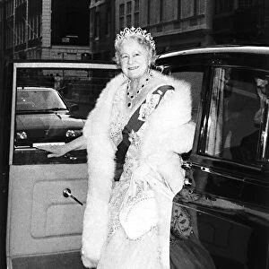 The Queen Mother arrives for a banquet in honour of Saudi Arabian King June 1981