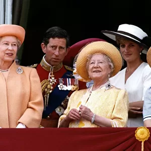 Queen Mother with family including Queen elizabeth II, Prince Charles