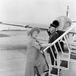 The Queen Mother leaving Heathrow Airport for Paris, on her way to Cognac for a holiday The Queen Mother leaving Heathrow Airport for Paris, on her way to Cognac for a holiday