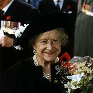Queen Mother at Remembrance Service in Westminster Abbey, 1993