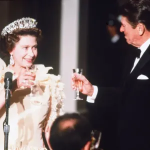 The Queen and President Reagan seen here at the De Young Museum in San Francisco The Queen and President Reagan seen here at the De Young Museum in San Francisco