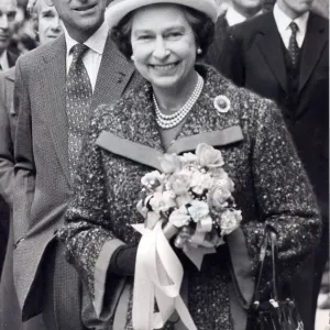 The Queen and Prince Philip opening shopping centre in Windsor - April 1980