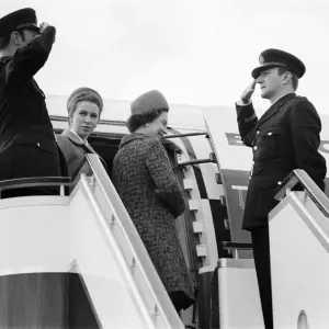 The Queen and Princess Anne, pictured at London Heathrow Airport, 2nd March 1970 The Queen and Princess Anne, pictured at London Heathrow Airport, 2nd March 1970