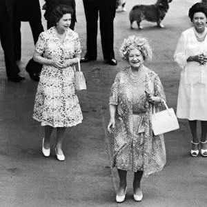 The Queen, Princess Margaret and The Queen Mother on her 80th birthday