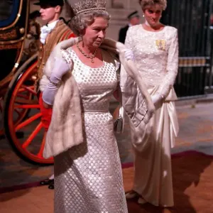 The Queen and Princess of Wales Print - 1991 State Opening