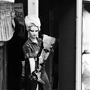 Queen of Punk Rockers, Pamela Rooke aka Jordan at "Sex"shop on the Kings Road