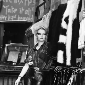 Queen of Punk Rockers, Pamela Rooke aka Jordan at Sex'shop on the Kings Road