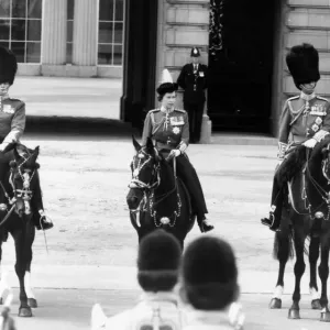 The Queen at Trooping of the Colour, 1975 Print