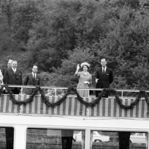 The Queen during her visit to West Germany. Pictured on board a boat travelling up The Queen during her visit to West Germany. Pictured on board a boat travelling up