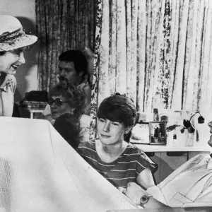 The Queen visiting wounded soldiers from the Falklands conflict at a military hospital in The Queen visiting wounded soldiers from the Falklands conflict at a military hospital in