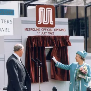 Queen Opens Metrolink at St Peters Square Print 1992 Queen Opens Metrolink at St Peters Square Print 1992