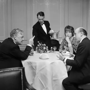 Quintin Hogg MP with Shirley MacLaine at the Savoy Hotel Print 11th March 1970 Quintin Hogg MP with Shirley MacLaine at the Savoy Hotel Print 11th March 1970