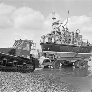 The R. N. L. B. Sealink Endeavour 12-002 Mersey Class Lifeboat seen here being put through The R. N. L. B. Sealink Endeavour 12-002 Mersey Class Lifeboat seen here being put through