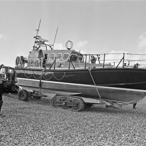 The R. N. L. B. Sealink Endeavour 12-002 Mersey Class Lifeboat seen here being put through The R. N. L. B. Sealink Endeavour 12-002 Mersey Class Lifeboat seen here being put through