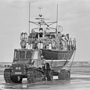 The R. N. L. B. Sealink Endeavour 12-002 Mersey Class Lifeboat seen here being put through The R. N. L. B. Sealink Endeavour 12-002 Mersey Class Lifeboat seen here being put through