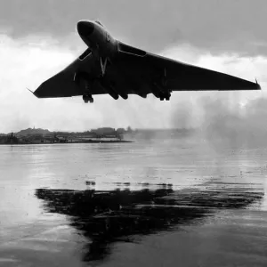 RAF Avro Vulcan Takes Off Print 1956 Farnborough
