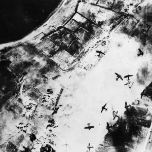 RAF Print of Maleme Aerodrome Destruction RAF Print of Maleme Aerodrome Destruction