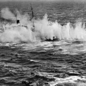 RAF Coastal Command beaufighter planes attack two enemy armed trawlers off the coast of