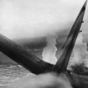 RAF Coastal Command Beaufighters attack enemy shipping in the waters of the North Sea off