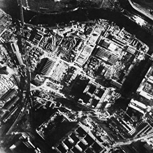 RAF Photo Reconnaissance image showing extensive damage to the Siemens