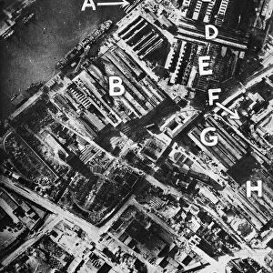 RAF Photo reconnaissance of Kiel after the heavy daylight attack by USaF Flying