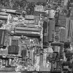 RAF reconnaissance photographs showing bomb damage to the Kalk RAF reconnaissance photographs showing bomb damage to the Kalk