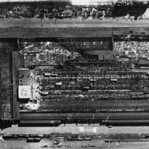 RAF reconnaissance photographs taken after the two major attacks by aircraft of Bomber