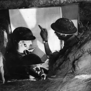RAF Regiment in Normandy, France, Our Picture Shows... the signals and plotting room RAF Regiment in Normandy, France, Our Picture Shows... the signals and plotting room