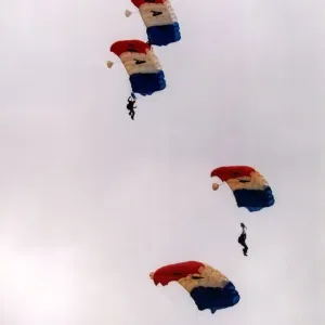 The RAFs Falcons freefall parachute display team arrive at the Sunderland The RAFs Falcons freefall parachute display team arrive at the Sunderland