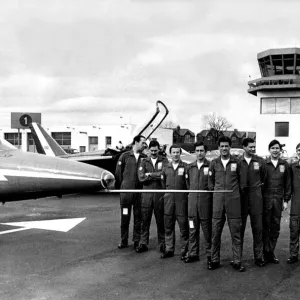 The RAFs Red Arrows in Action Print, Newcastle Airport 1970