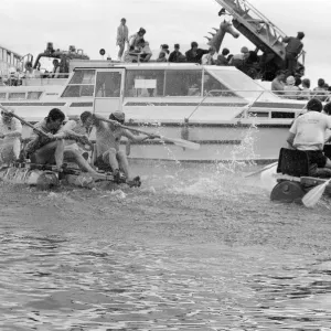 Raft Races on the River Thames, London, June 1985 Raft Races on the River Thames, London, June 1985