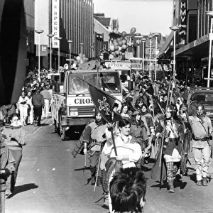 The Rag Week Parade marches down Northumberland Street, Newcastle after setting off trom