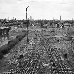 The rail tracks at Hamm, Germany. This stretch of railway was a regular target for