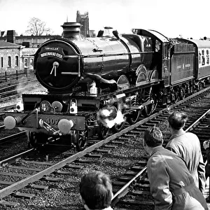 Railway enthusiasts crowd the platform at Leamington station to witness the passsing of