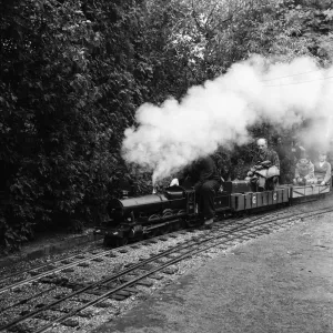 Railway enthusiasts at the miniature railway at Greywood Railway enthusiasts at the miniature railway at Greywood