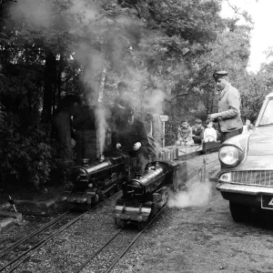 Railway enthusiasts at the miniature railway at Greywood Railway enthusiasts at the miniature railway at Greywood