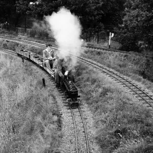 Railway enthusiasts at the miniature railway at Greywood Railway enthusiasts at the miniature railway at Greywood