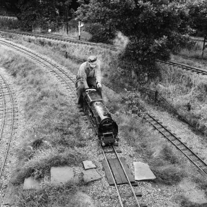 Railway enthusiasts at the miniature railway at Greywood Railway enthusiasts at the miniature railway at Greywood