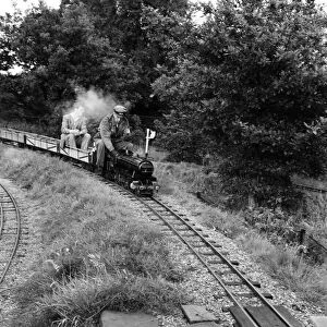 Railway enthusiasts at the miniature railway at "Greywood"