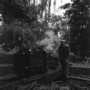 Railway enthusiasts at the miniature railway at Greywood Railway enthusiasts at the miniature railway at Greywood