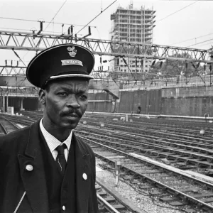 Railway Guard Print at Euston Station