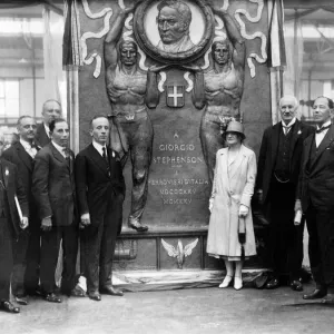 The railway men of Italy presented a bronze shield weighing about a ton in commemoration The railway men of Italy presented a bronze shield weighing about a ton in commemoration