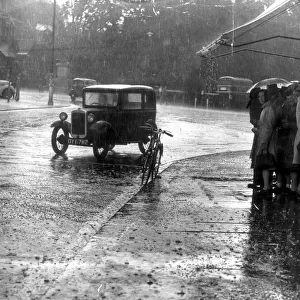 Rainy day at the Centre, Bristol, from Baldwin Street, Circa 1947